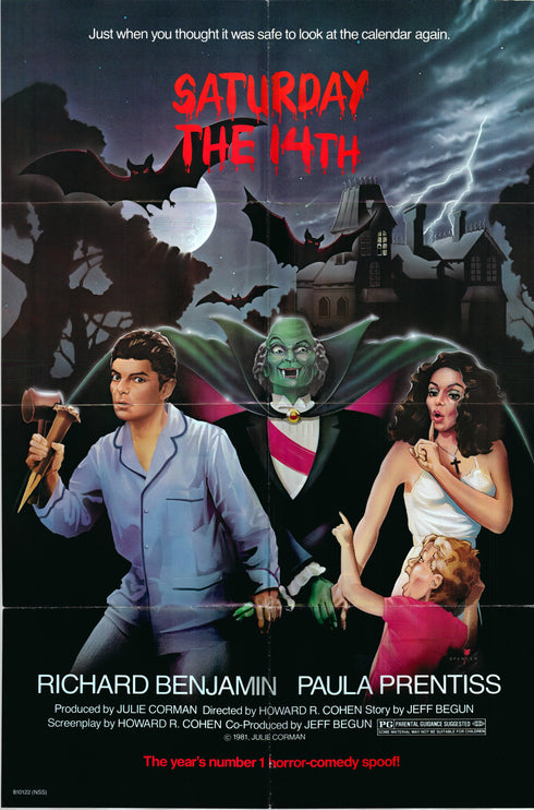 saturday the 14th 1981 one sheet poster folded